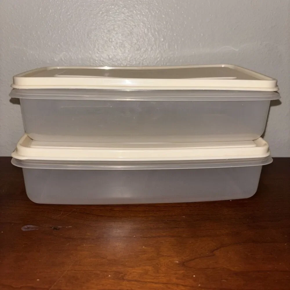 Rubbermaid Servin Saver #6 Containers w/Lids Clear Almond 7 Cup 1.7L Set of 2